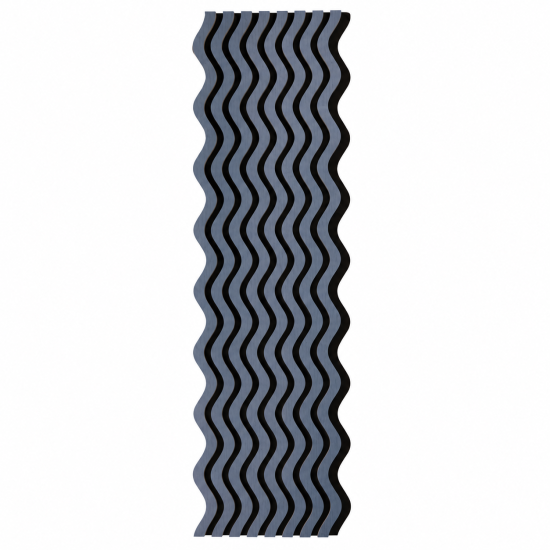 Panou riflaj acustic decorativ, MDF si pasla, Naimeed D6246, 240x30x1.8cm, Gri Inchis