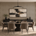 Panou riflaj acustic decorativ, MDF si pasla, Naimeed D6247, 240x30x1.8cm, Gri