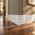 Plintă decorativă, polimer rigid, Naimeed D6699ALB, Alb, 230 × 10 × 1.5 cm