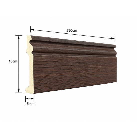 Plintă decorativă, polimer rigid, Naimeed D6699MARO, Maro, 230 × 10 × 1.5 cm
