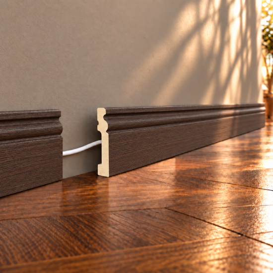 Plintă decorativă, polimer rigid, Naimeed D6699MARO, Maro, 230 × 10 × 1.5 cm