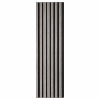 Panou riflaj acustic decorativ, MDF si pasla, Naimeed D7101, 270x30x1.8cm, Gri