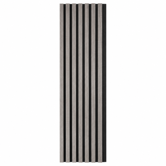 Panou riflaj acustic decorativ, MDF si pasla, Naimeed D7101, 270x30x1.8cm, Gri