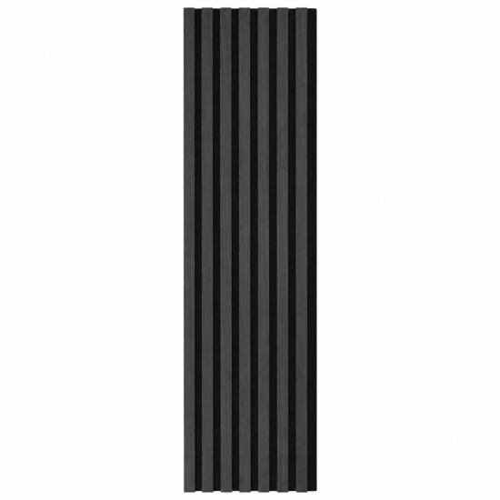 Panou riflaj acustic decorativ, MDF si pasla, Naimeed D7103, 270x30x1.8cm, Gri inchis
