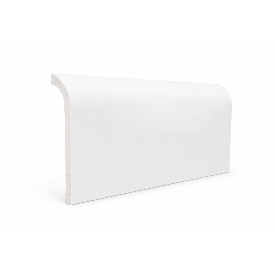 Plintă decorativă, polimer rigid, Naimeed D8103, Alb, 230 × 12 × 0.7 cm