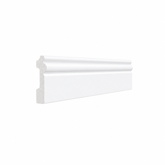 Plintă decorativă, polimer rigid, Naimeed D8108, Alb, 230 × 6 × 1.1 cm