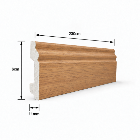 Plintă decorativă, polimer rigid, Naimeed D8108MARO, Maro, 230 × 6 × 1.1 cm