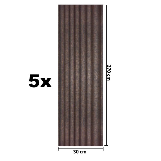Set 5 panouri decorative, riflaj, polimer rigid, Naimeed D5460, 270x30x0.5cm, Maro Set 5 panouri decorative, riflaj, polimer rigid, Naimeed D5460, 270x30x0.5cm, Maro