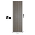 Set 5 panouri decorative, riflaj, polimer rigid, Naimeed D5463, 270x30x0.5cm, Crem