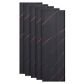 Set 5 panouri decorative, riflaj, polimer rigid, Naimeed D5464, 270x30x0.5cm, Negru