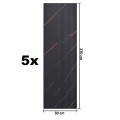 Set 5 panouri decorative, riflaj, polimer rigid, Naimeed D5464, 270x30x0.5cm, Negru