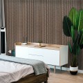 Set 5 panouri decorative, riflaj, polimer rigid, Naimeed D5467, 270x30x0.5cm, Maro