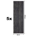 Set 5 panouri decorative, riflaj, polimer rigid, Naimeed D5468, 270x30x0.5cm, Negru