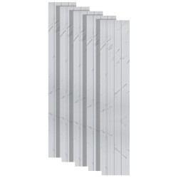 Set 5 panouri decorative, riflaj, polimer rigid, Naimeed D5471, 270x16x1cm, Alb