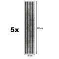 Set 5 panouri decorative, riflaj, polimer rigid, Naimeed D5472, 270x16x1cm, Gri Set 5 panouri decorative, riflaj, polimer rigid, Naimeed D5472, 270x16x1cm, Gri