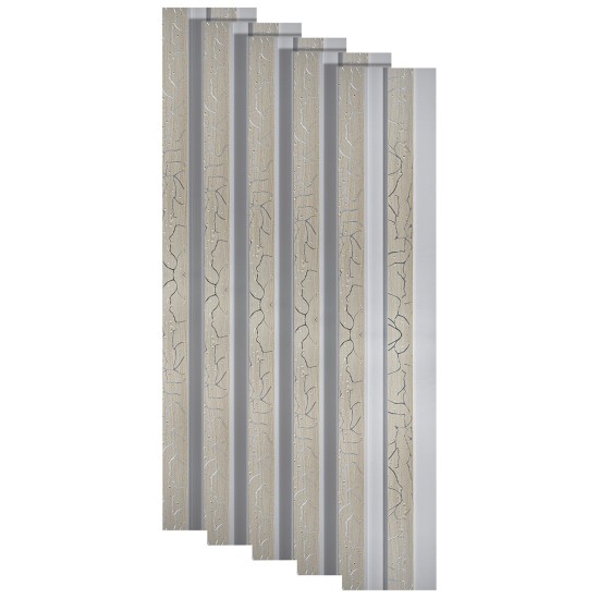 Set 5 panouri decorative, riflaj, polimer rigid, Naimeed D5474, 270x12x2cm, Alb