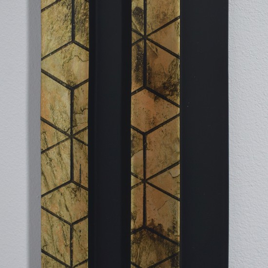 Set 5 panouri decorative, riflaj, polimer rigid, Naimeed D5475, 270x12x2cm, Negru/Auriu Set 5 panouri decorative, riflaj, polimer rigid, Naimeed D5475, 270x12x2cm, Negru/Auriu