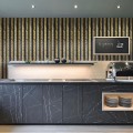 Set 5 panouri decorative, riflaj, polimer rigid, Naimeed D5475, 270x12x2cm, Negru/Auriu Set 5 panouri decorative, riflaj, polimer rigid, Naimeed D5475, 270x12x2cm, Negru/Auriu