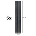 Set 5 panouri decorative, riflaj, polimer rigid, Naimeed D5478, 270x12x2cm, Negru Set 5 panouri decorative, riflaj, polimer rigid, Naimeed D5478, 270x12x2cm, Negru
