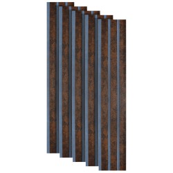 Set 5 panouri decorative, riflaj, polimer rigid, Naimeed D5480, 270x12x1cm, Maro/Albastru