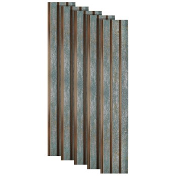 Set 5 panouri decorative, riflaj, polimer rigid, Naimeed D5481, 270x12x1cm, Verde/Auriu
