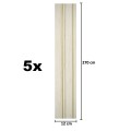 Set 5 panouri decorative, riflaj, polimer rigid, Naimeed D5491, 270x12x1cm, Alb Set 5 panouri decorative, riflaj, polimer rigid, Naimeed D5491, 270x12x1cm, Alb