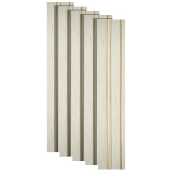 Set 5 panouri decorative, riflaj, polimer rigid, Naimeed D5491, 270x12x1cm, Alb Set 5 panouri decorative, riflaj, polimer rigid, Naimeed D5491, 270x12x1cm, Alb