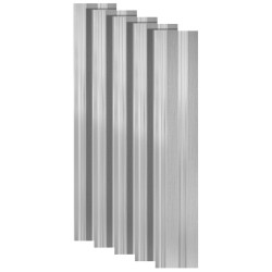 Set 5 panouri decorative, riflaj, polimer rigid, Naimeed D5492, 270x12x1cm, Argintiu