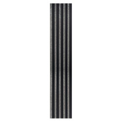 Set 5 panouri decorative, riflaj, polimer rigid, Naimeed D5494, 270x12x1cm, Negru/Gri