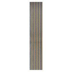 Set 5 panouri decorative, riflaj, polimer rigid, Naimeed D5495, 270x12x1cm, Gri/Maro