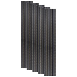 Set 5 panouri decorative, riflaj, polimer rigid, Naimeed D5497, 270x12x1cm, Negru