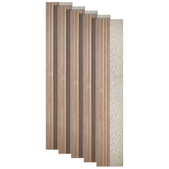 Set 5 panouri decorative, riflaj, polimer rigid, Naimeed D5500, 270x16x1cm, Crem deschis Set 5 panouri decorative, riflaj, polimer rigid, Naimeed D5500, 270x16x1cm, Crem deschis