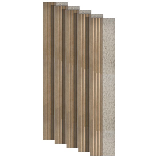 Set 5 panouri decorative, riflaj, polimer rigid, Naimeed D5501, 270x16x1cm, Crem inchis Set 5 panouri decorative, riflaj, polimer rigid, Naimeed D5501, 270x16x1cm, Crem inchis
