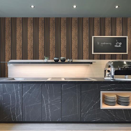 Set 5 panouri decorative, riflaj, polimer rigid, Naimeed D5502, 270x16x1cm, Maro