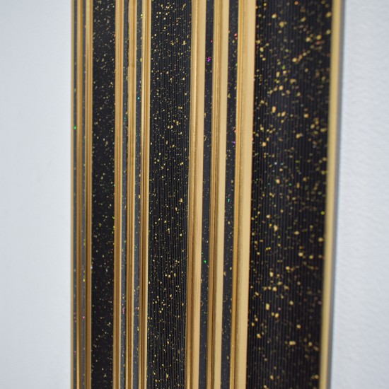 Set 5 panouri decorative, riflaj, polimer rigid, Naimeed D5504, 270x30x0.5cm, Negru/Auriu
