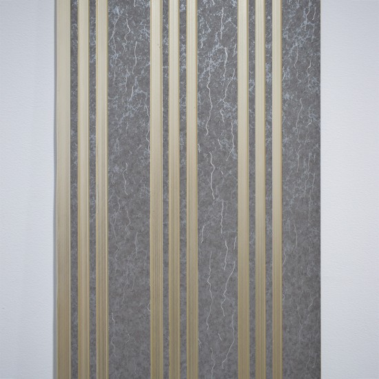 Set 5 panouri decorative, riflaj, polimer rigid, Naimeed D5507, 270x30x0.5cm, Gri/Auriu Set 5 panouri decorative, riflaj, polimer rigid, Naimeed D5507, 270x30x0.5cm, Gri/Auriu