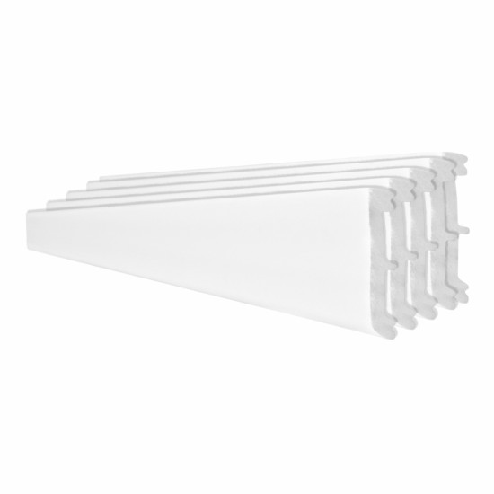 Set 5 plinte decorative, polimer rigid, Naimeed D5513, compatibil iluminare LED, Alb, 2300x100x9mm