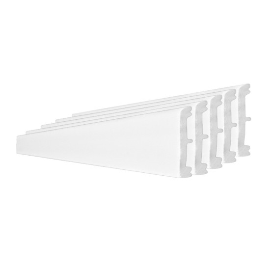 Set 5 plinte decorative, polimer rigid, Naimeed D5731, Alb, 230x10x0.8cm