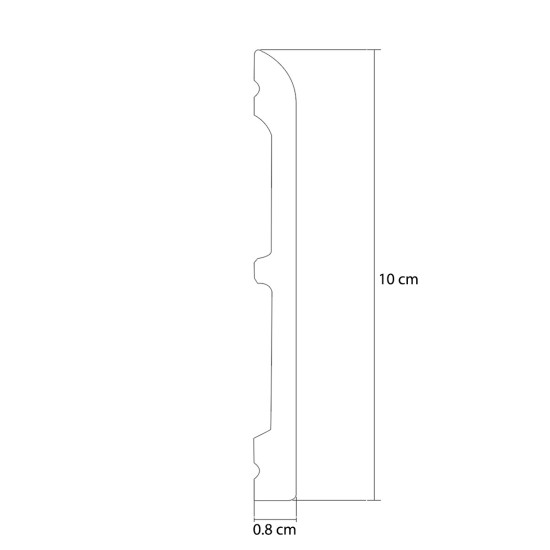 Set 5 plinte decorative, polimer rigid, Naimeed D5731, Alb, 230x10x0.8cm