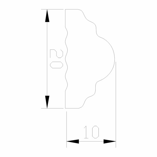 Set 5 Bagheta decorativa, polimer rigid, Naimeed D6690, Alb, 230x2x1cm