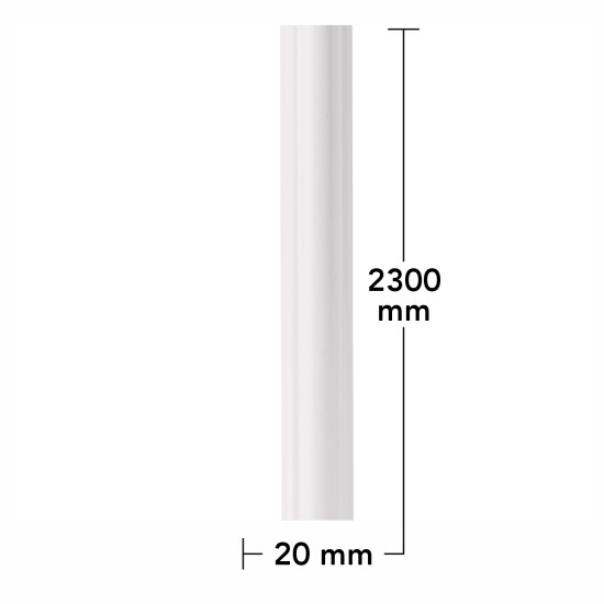 Set 5 Bagheta decorativa, polimer rigid, Naimeed D6690, Alb, 230x2x1cm