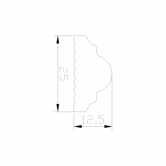 Set 5 Bagheta decorativa, polimer rigid, Naimeed D6691, Alb, 230x2.5x1.25cm