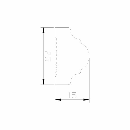 Set 5 Bagheta decorativa, polimer rigid, Naimeed D6694, Alb, 230x2.5x1.5cm