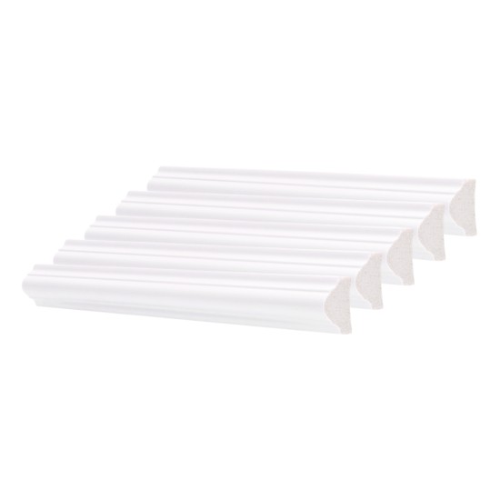 Set 5 Bagheta decorativa, polimer rigid, Naimeed D6694, Alb, 230x2.5x1.5cm
