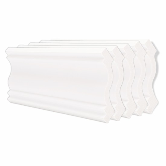 Set 5 plinte decorative, polimer rigid, Naimeed D6697, Alb, 2300x120x15mm Set 5 plinte decorative, polimer rigid, Naimeed D6697, Alb, 2300x120x15mm
