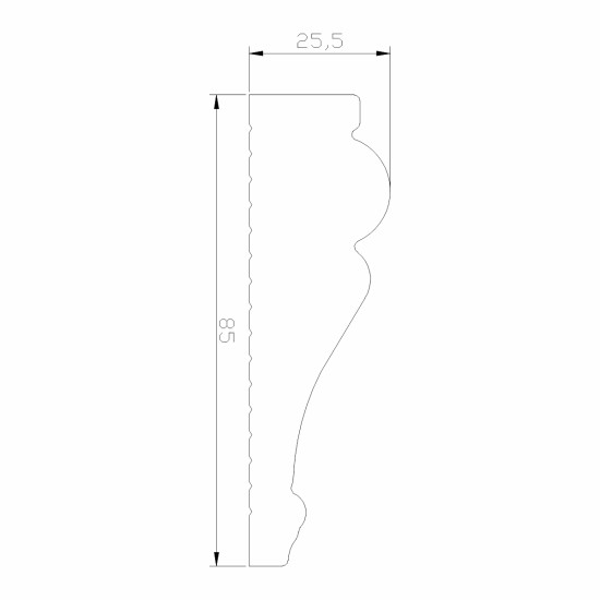 Set 5 plinte decorative, polimer rigid, Naimeed D6698, Alb, 2300x85x25mm