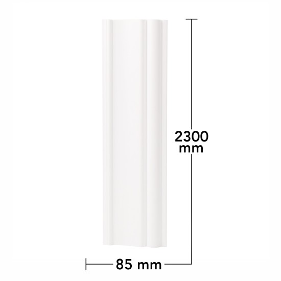 Set 5 plinte decorative, polimer rigid, Naimeed D6698, Alb, 2300x85x25mm