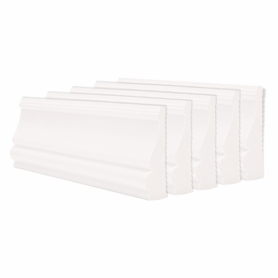 Set 5 plinte decorative, polimer rigid, Naimeed D6698, Alb, 2300x85x25mm