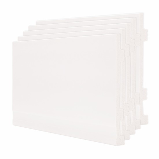 Set 5 plinte decorative, polimer rigid, Naimeed D6700, Alb, 2300x150x15mm