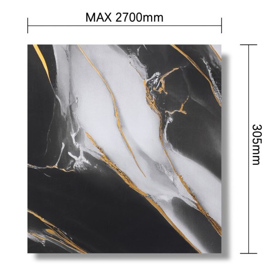 Panou decorativ, riflaj, polimer rigid, Naimeed D7609, Dimensiuni 270x30.5x0.45cm, Negru